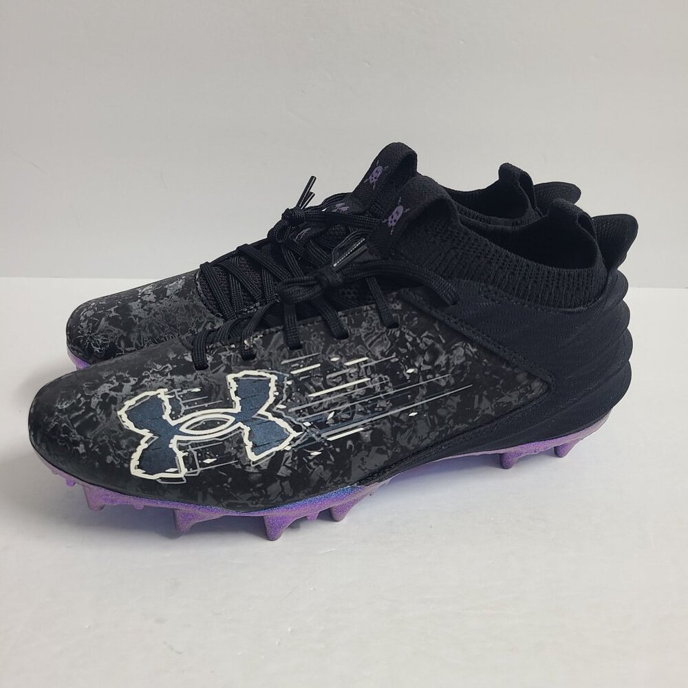 NEW Under Armour Blur Smoke Suede 2.0 Football Cleats 3027978-001 Size 8.5 Black
